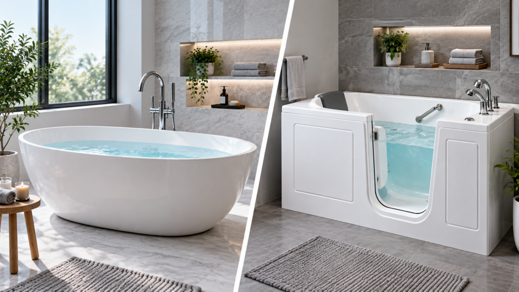 Soaking Tub vs Walk-In Tub