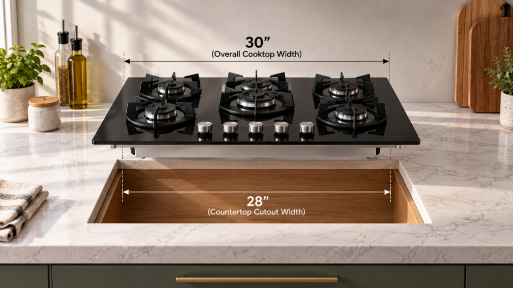 What Does a 30-Inch Cooktop Actually Mean
