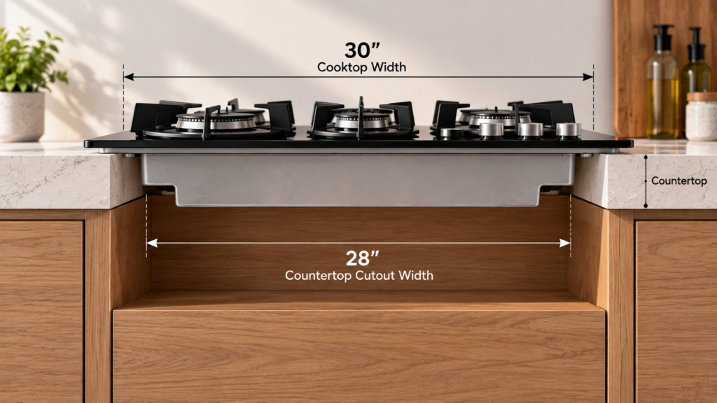 Why the Cooktop Is Usually Larger Than the Cutout