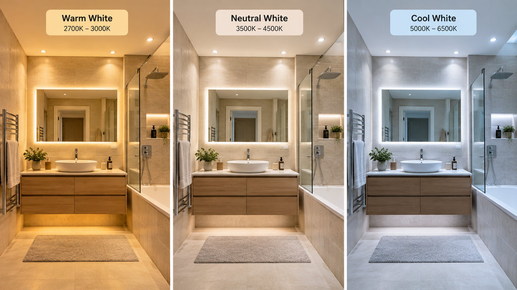 bathroom lighting color temperature comparison